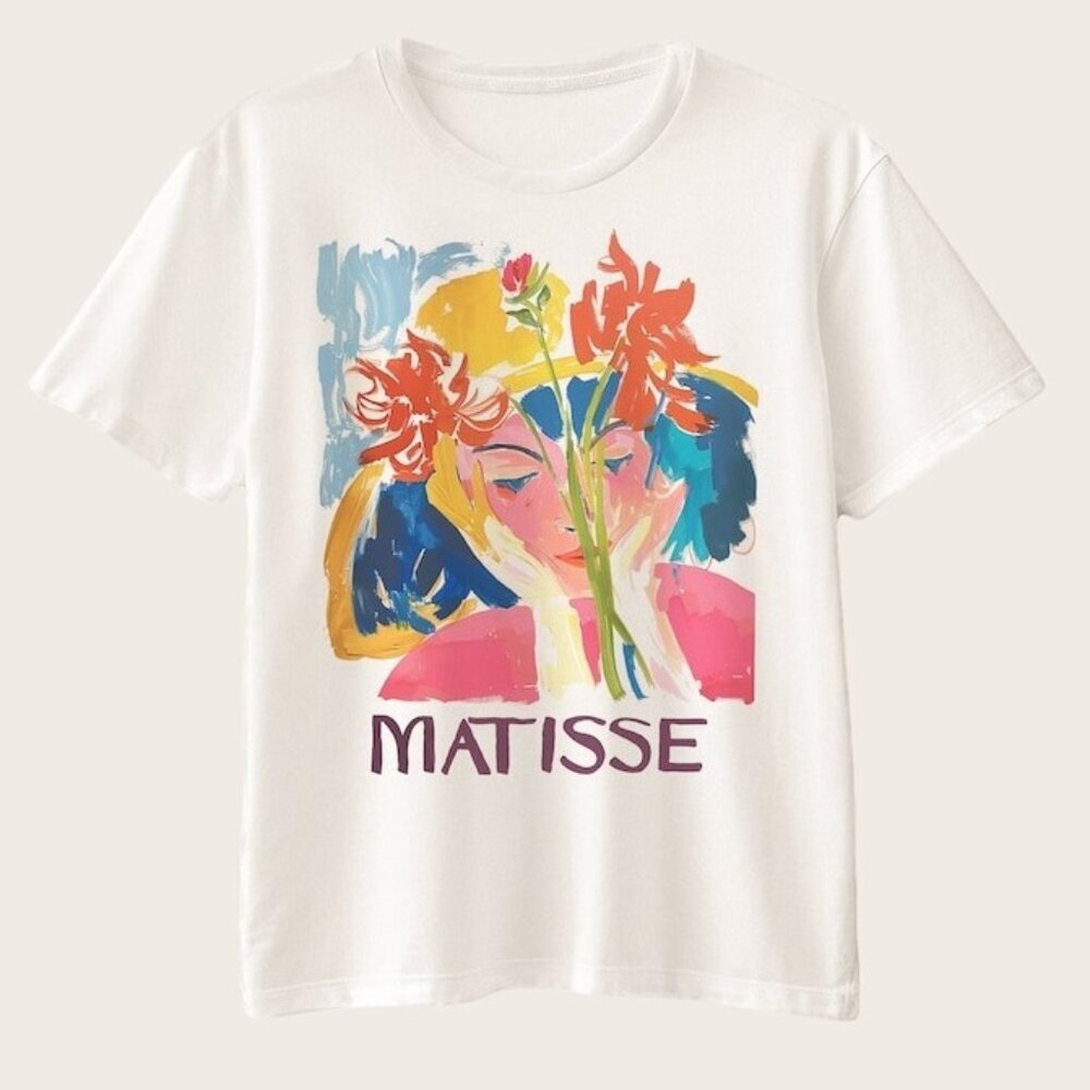 Henri Matisse Floral Spring Vintage T Shirt Botanical Art Graphic Fan Gift 90